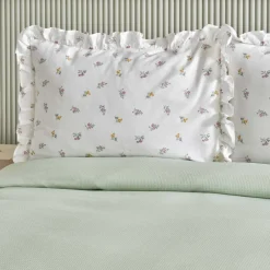 Karaca Tagesdecke Set-Home Lidya, 100% Baumwolle Doppelbett Tagesdecke Set, Grün Yeşil