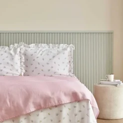 Karaca Tagesdecke Set-Home Lidya 100% Baumwolle Doppelbettdecken-Set - Puder Yeşil