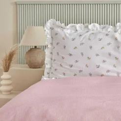 Karaca Tagesdecke Set-Home Lidya 100% Baumwolle Doppelbettdecken-Set - Puder Yeşil