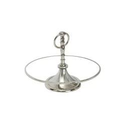Karaca Kuchenplatte-Home Line Dekorative Silber Tortenständer 25 cm Sılber
