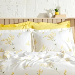 Karaca Bettwäsche-Home Loretta 100% Baumwolle Einzelbett Bettwäsche Set, Gelb