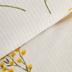 Karaca Tagesdecke Set-Home Loretta 100% Baumwolle Einzelbett-Piké-Set, Gelb Yellow