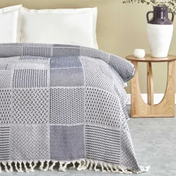 Karaca Tagesdecke Set-Home Luna, Doppelpiqué, Marineblau Lacivert