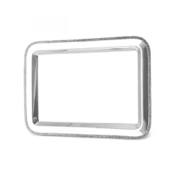 Karaca Dekoratives Tablett-Home Majesty Dekorative Tablett Rechteckig 42x29,5 cm Sılver