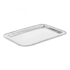 Karaca Dekoratives Tablett-Home Majesty Dekorative Tablett Rechteckig 42x29,5 cm Sılver