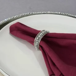 Karaca Serviette & Serviettenhalter-Home Majesty 4er Set Serviettenring Sılver