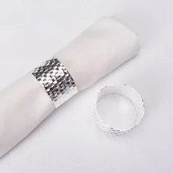 Karaca Serviette & Serviettenhalter-Home Marcello 2er-Pack Silber Serviettenring Sılber