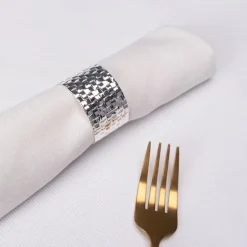 Karaca Serviette & Serviettenhalter-Home Marcello 2er-Pack Silber Serviettenring Sılber
