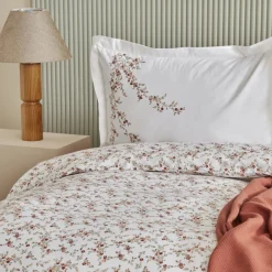 Karaca Bettwäsche-Home Mizu 100% Baumwolle Doppel-Bettwäsche-Set mit Gratis Decke Weıß01