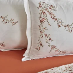 Karaca Bettwäsche-Home Mizu 100% Baumwolle Doppel-Bettwäsche-Set mit Gratis Decke Weıß01