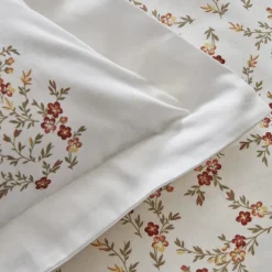 Karaca Bettwäsche-Home Mizu 100% Baumwolle Doppel-Bettwäsche-Set mit Gratis Decke Weıß01