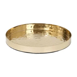 Karaca Dekoratives Tablett-Home Moroccan Deko-Tablett 26 x 26 x 3 cm Gold