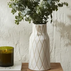 Karaca Vasen-Home Mosaik Vase 14 x 14 x 28,5 cm Weiß