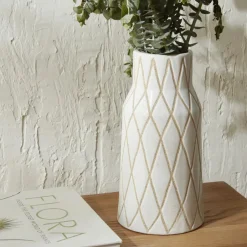 Karaca Vasen-Home Mosaik Vase 16 x 16 x 32 cm Weiß