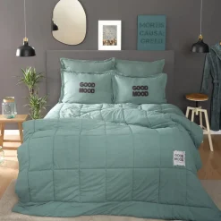 Karaca Kopfkissen & Bettdecken-Home Motto Cotton Comfort Double Oil Grün01