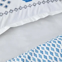 Karaca Bettwäsche-Home Neos Blau 100% Baumwolle Einzelbettdecke Set Blau01