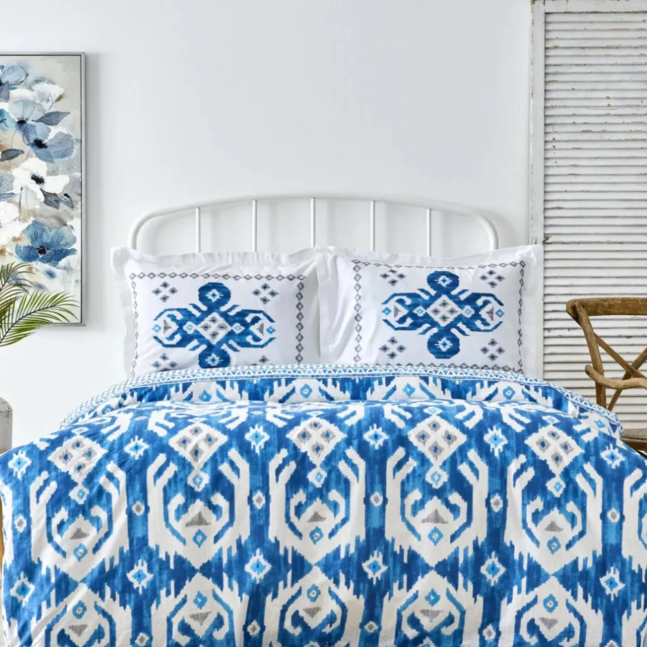 Karaca Bettwäsche-Home Neos Blaues Baumwolle Doppel Bettbezug-Set Blau01