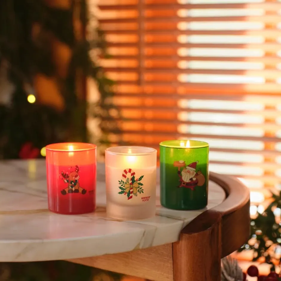 Karaca Kerzen-Home New Year Jahreswechsel Zeremonie 3er Set Duftkerzen Rot02