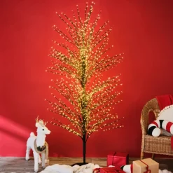Karaca Deko-Objekte-Home New Year Shimmer Dekorative LED-Weihnachtsbaum Schwarz 180 cm Schwarz01