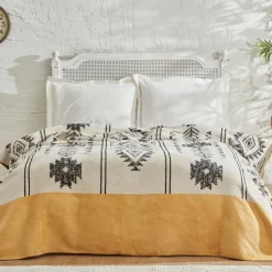 Karaca Decken-Home Raya Doppelte Baumwolldecke, Senf Senf01