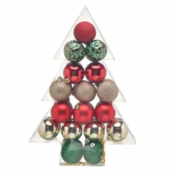 Karaca Deko-Objekte-Home Red Gold 34-teiliges Baumschmuck-Set