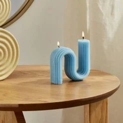 Karaca Kerzen-Home Ringlet Kerze Blau Blau01