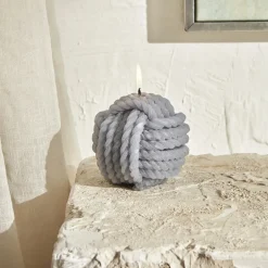 Karaca Kerzen-Home Rope Kerze 8 cm, Grau Grau02