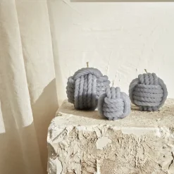 Karaca Kerzen-Home Rope Kerze 8 cm, Grau Grau02