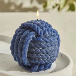 Karaca Kerzen-Home Rope Kerze 8 cm, Marineblau Marıne02