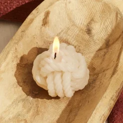 Karaca Kerzen-Home Rope Kerze, 5 cm, Creme Creme01