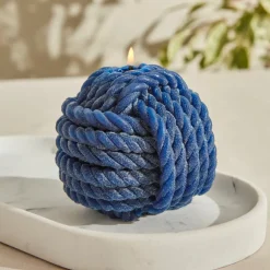 Karaca Kerzen-Home Rope Kerze 6 cm, Marineblau Marıne02