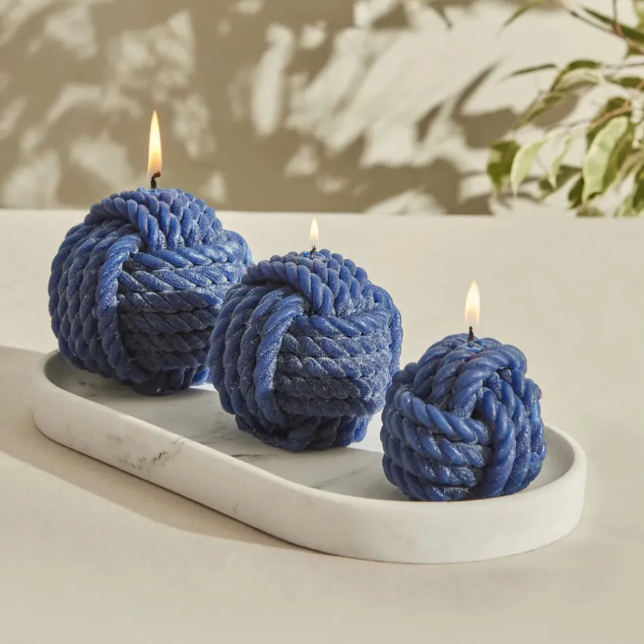 Karaca Kerzen-Home Rope Kerze 6 cm, Marineblau Marıne02