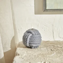 Karaca Kerzen-Home Rope Kerze 6 cm, Grau Grau02