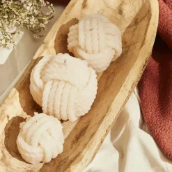 Karaca Kerzen-Home Rope Kerze 8 cm, Creme Creme01