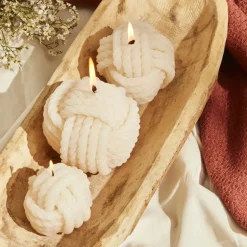 Karaca Kerzen-Home Rope Kerze 8 cm, Creme Creme01