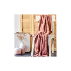 Karaca Decken-Home Kabelgestrickter Pompom Leichter Bettbezug Rose