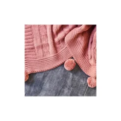 Karaca Decken-Home Kabelgestrickter Pompom Leichter Bettbezug Rose