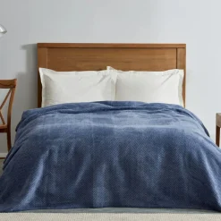 Karaca Decken-Home Sandra Doppel Fischgrätmuster-Decke, Indigo Indıgo