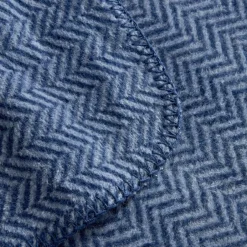 Karaca Decken-Home Sandra Doppel Fischgrätmuster-Decke, Indigo Indıgo