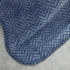 Karaca Decken-Home Sandra Doppel Fischgrätmuster-Decke, Indigo Indıgo