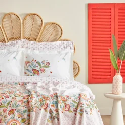 Karaca Bettwäsche-Home Sarthe 100% Baumwolle Doppelbett Bettwäsche und Tagesdecke Set Multicolor Multıfarben