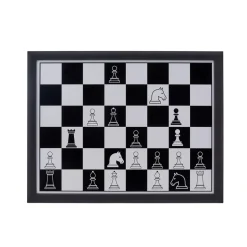 Karaca Dekoratives Tablett-Home Schachtablett 36x45 cm Schwarz Weıß