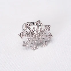 Karaca Serviette & Serviettenhalter-Home Schneeflocke 2 Teilig Serviettenring Sılber