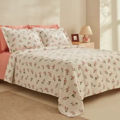 Karaca Tagesdecke Set-Home Silvie 100% Baumwolle Doppelbett Tagesdecke Set Rot Rot02