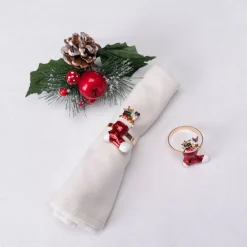 Karaca Serviette & Serviettenhalter-Home Socken 2 Stück Serviettenring Gold