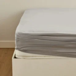 Karaca Bettlaken-Home Spannbettlaken Doppelbett Hellgrau aus 100 % Baumwolle Gri
