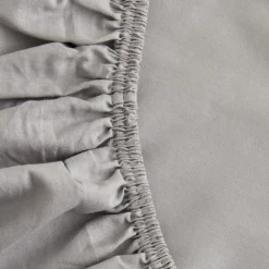 Karaca Bettlaken-Home Spannbettlaken Doppelbett Hellgrau aus 100 % Baumwolle Gri