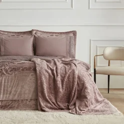 Karaca Hochzeitspakete-Home Valeria Queen 8-teiliges Geschenkset für Paare Altrosa Staubıge Rose