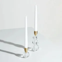 Karaca Kerzenständer-Home Vicki Kerzenständer Glas 6x17 cm Natürlıch01