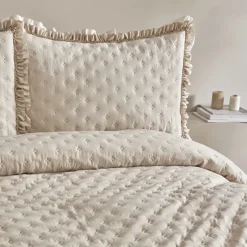 Karaca Bettüberwürfe Set-Home Viona Doppelbett-Bettüberwurf-Set Beige Beıge01